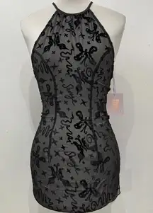 Savage x Fenty by rihanna sheer black lingerie little black dress velvet  XS nwt