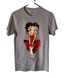 Betty Boop‎ Gray T-Shirt Size S | Cartoon Graphic Tee Pin-Up Girl