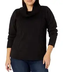 City chic cable knit cowlneck sweater BLACK SIZE 20