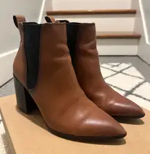Steve Madden Knoxi Cognac Lea Ankle Bootie. Size 7.