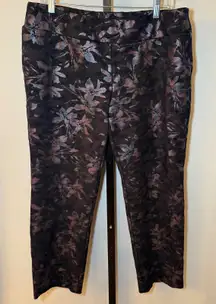 Soft Surroundings Twilight Pull On Floral Ponte Pants Size 16‎ Petite