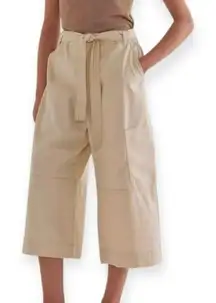 ANTHROPOLOGIE Maeve Pull On Gardener Culottes High Waist Wide Leg Ivory XL NEW