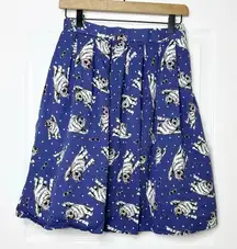 A-Line Pleated Cool Cat Sunglasses‎ Skirt No TAG READ