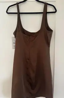 ZARA Brown Mini Satin Dress