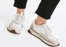 Madewell Kickoff Trainer Sneakers in Neutral Colorblock Leather Size 9
