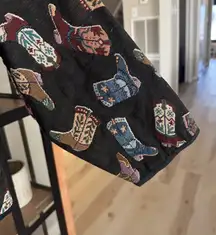 Vintage 1980s Jane Ashley Western Cowboy Boots Tapestry Jacket jacquard rodeo tx
