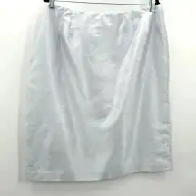 Larry Levine Suits Silver Pencil Zipper Knee‎ Length  Bottom Skirt Plus 18