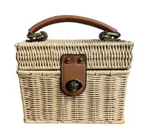 MOMA Wicker Straw Small‎ Box Bag Purse