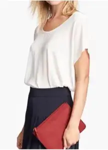 Lo & Sons NWT Large Saffiano Pouch Red Gold Hardware Clutch 9x6.5