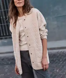 MARINE LAYER Corbet Quilted Liner Jacket in Warm‎ Oatmeal size Large