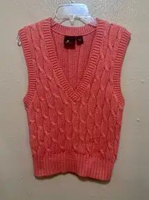 Lizsport‎ Petites Coral Cable Knit Sweater Vest Sleeveless Top Small S