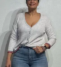 Happy Sheep White Sweater Cardigan Sz S