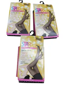 Star Power by Spanx Center‎ Stage Open Weave Shaping Tights Size C Black