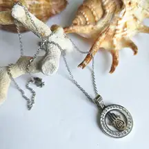 Stainless Hamsa Hand Pendant with Chain Necklace