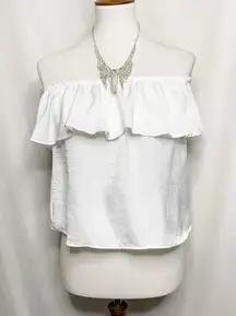 Off The Shoulder White Flowy Top