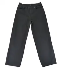 H&M Loose Fit Black Wash Denim Jeans Women's Size 33 Baggy Relaxed Rigid Denim‎