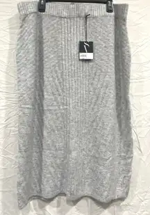 Simply Vera Wang Sweater Knit Midi Skirt Women’s XL Stretch Light Grey