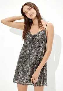 American Eagle Cowl Neck Sequin Mini Dress