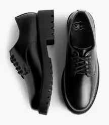 Thursday Renegade Shoes Womens 10 Black Leather Lug Oxford Derby Plain Toe