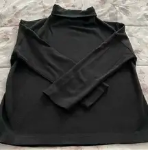 Lululemon merino wool black mock neck dropped sleeves sweatshirt, size 4