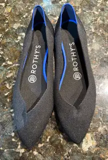 Rothy’s Womens‎ The Point Black Knit Pointed Toe Flats Size 6