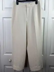 Lauren Ralph Lauren Tan Wide Leg Silk Trouser Pants Size 12P