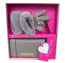 Betsey Johnson Wallet & Faux Fur Gloves Gift Set NWT – 2-Piece Winter Bundle