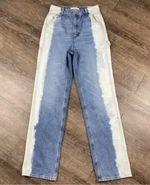 Pacsun Jeans Cargo 90' BF CARPENTER Women 27 Bleach Look Sides Baggy Straight