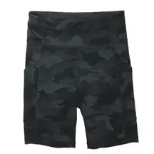 Lululemon Black Camo Army Military Camouflage Stretch Athletic Biker Shorts Sz 4