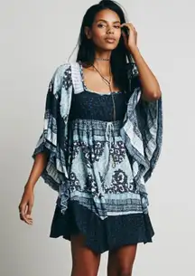 Free People Blue Indigo Combo Heart Of Gold Dress Sz.S