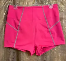 Free People Movement You're a Peach Athletic Shorts Hot Pink Flawed Large