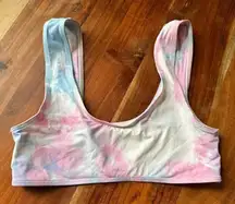 FRANKIES BIKINIS Size S Funfetti Tie Dye‎ Bikini Top Scoop Neck