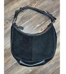 The Sak Boho Hippie Black Leather Equestrian Western Shoulder Hobo Y2K Bag