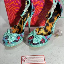 Colorful Platform Heels with Bow Detail