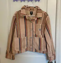 EUC BDG women’s Lucia striped denim‎ chore jacket medium fashion layer buttoned