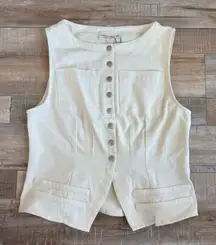 VRG GRL Suki Denim Vest in Cream AU10/US6