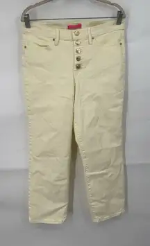 Lilly Pulitzer South Ocean High Rise Lemon Meringue Yellow Straight Leg Jean 12