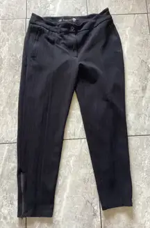 Betabrand Black Ribbed Zip Ankle Dress Pants Women's Size L