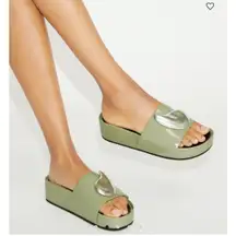 Tory Burch Patos Platform Women’s Leather Slides Sandals Sz 10 ( Displays )