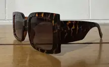 Martha Stewart Tortoise Shell Oversized Square Sunglasses Brown Lens