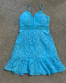 Blue Eyelet Dress