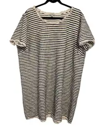 Green Envelope blue striped short sleeved‎ sweater dress 3X