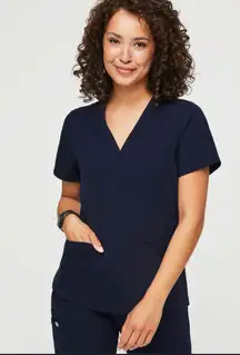 Figs Casma Scrub Top in Navy Blue Size Small