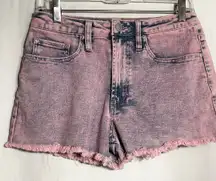 WOMENS SIZE 5 WAIST 29 MADDEN NYC PINK BLUE DISTRESSED DENIM JEAN SHORTS