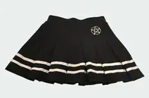 Pleated Mini Skirt Twee Large Pentagram Emblem Y2K Goth Emo Academia Witchy Edgy