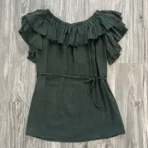 Sir The Label Revolve Chessa Strapless Ruffle Mini Dress Green Size US 4