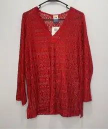 NWT Faded Glory Red Swim Coverup Size Small​