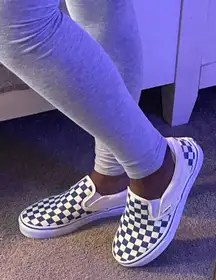 Vans Slip-On Blue & White Checkered Skate Shoes