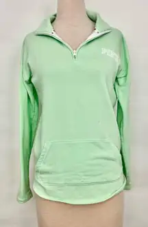 Victoria's Secret PINK Light Mint Green Quarter-Zip Sweatshirt Small