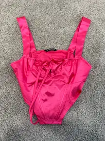 Hot Pink Corset Crop Top